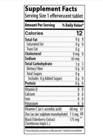 Nutriplus Sambucus Effervescent Tablets